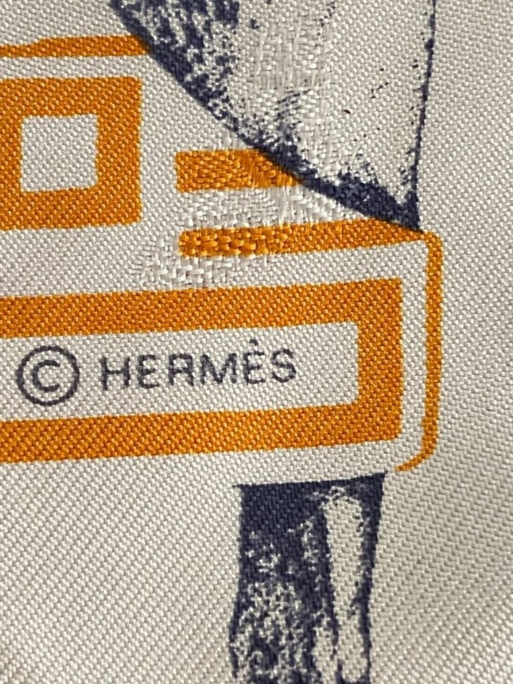 HERMES Twilly - Light gray Light Blue Orange Scarf - Picture 7 of 10